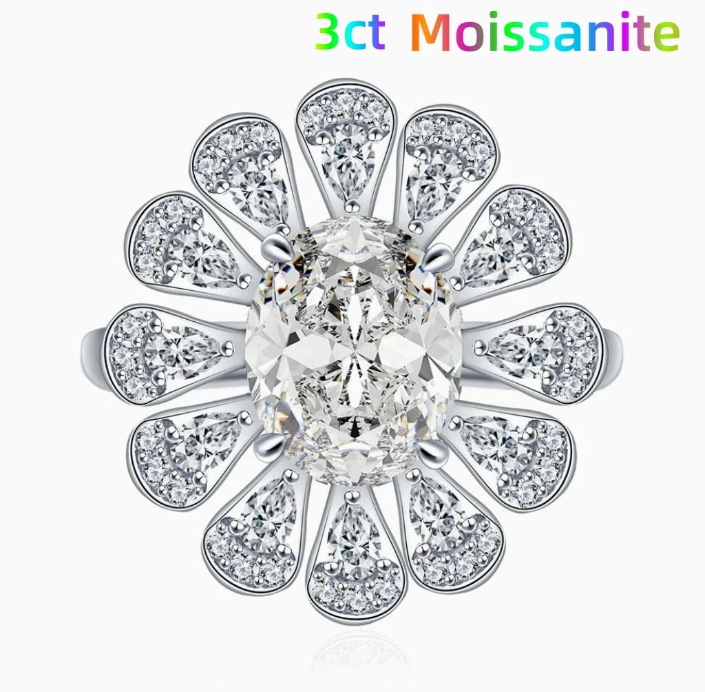 MUSHAN Luxury Jewelry 925 Sterling Silver Rings Bands For Women GRA Moissanite Diamond Zircon Gemstones Ring Fine Jewelry