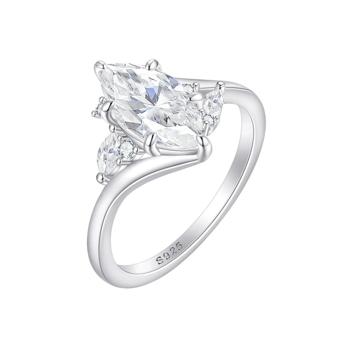 MuShan Luxury Jewelry 925 Sterling Silver Ring Zircon 7A Radiant Special Occasion for Bride 18K Gold Plated Fine Jewelry Rings