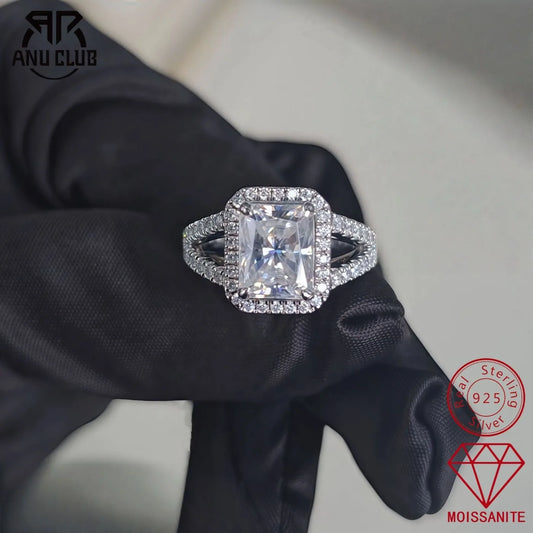 MUHAN Luxury Jewelry 925 Sterling Silver Ring Wedding Band Women GRA Certificate Moissanite Diamond Rings D Color Fine Jewelry