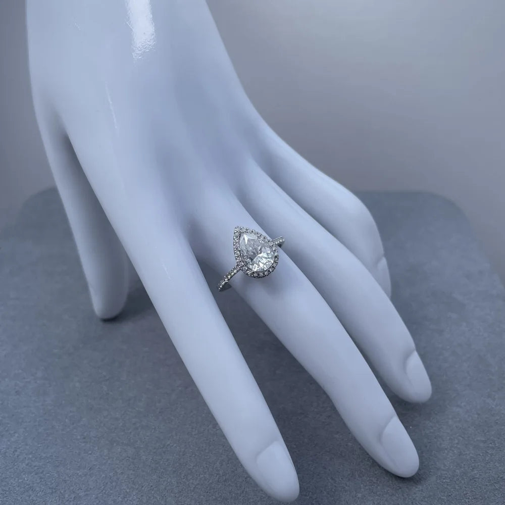 MUSHAN Luxury Jewelry 925 Sterling Silver Ring D Color Moissanite Anniversary Ring for Ladies 18K Gold Plated MST Patent Rings