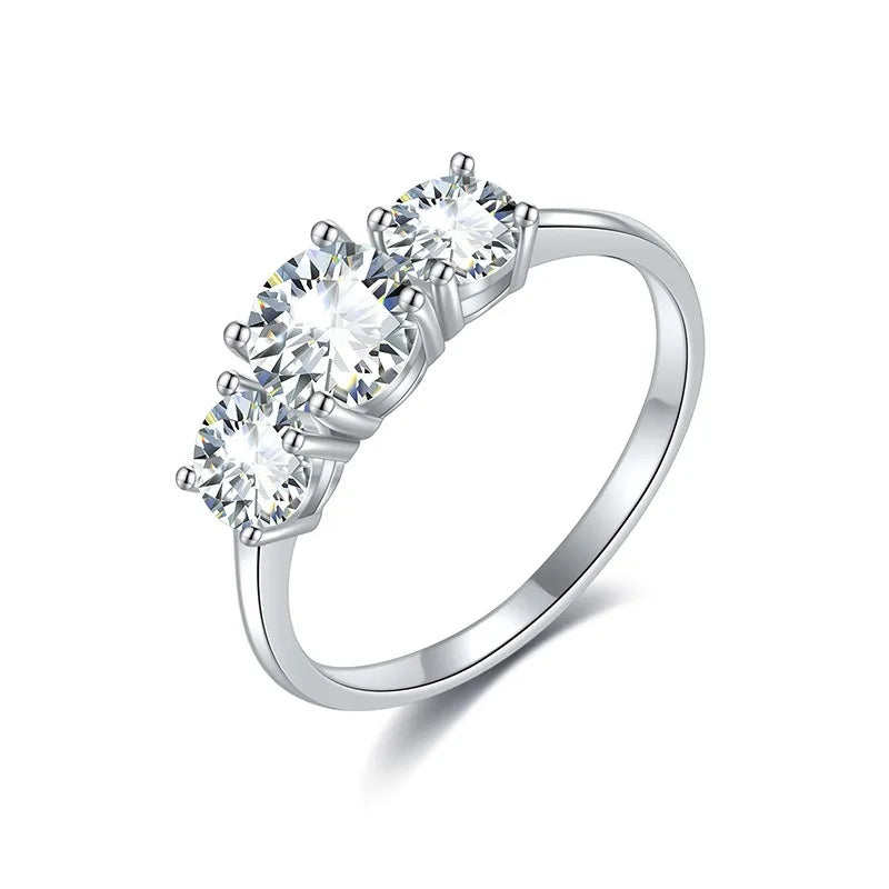 MUSHAN Luxury Jewelry 925 Sterling Silver Ring Band Women GRA Certificated Moissanite Diamond Emerald D Color Rings Fine Jewelry