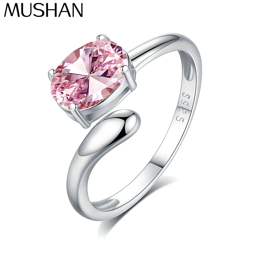 MuShan Jewelry 925 Sterling Silver Ring Wedding Band HCD Gemstones Bachelorette Gift Romantic Style Women Rings Fine Jewelry