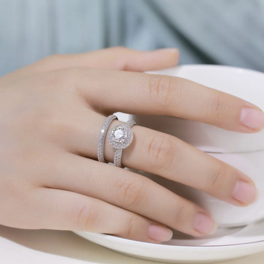 MUHAN Luxury Jewelry 925 Sterling Silver Ring Wedding Band Women GRA Certificate Moissanite Diamond Rings D Color Fine Jewelry
