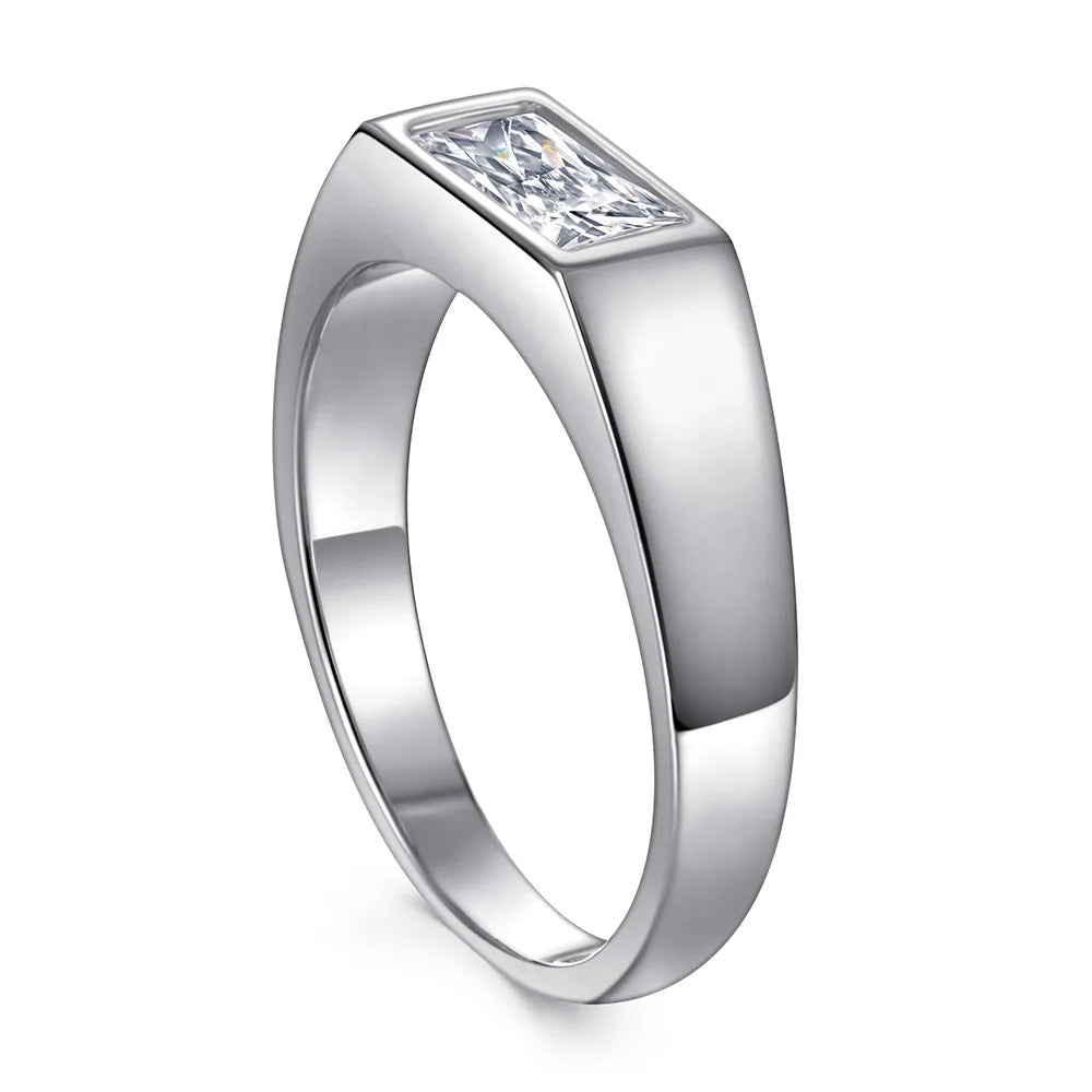 MuShan Jewelry 925 Sterling Silver Ring Wedding Band High Carbon Diamond Minimalist Style Gift Her Women Rings Fine Jewelry