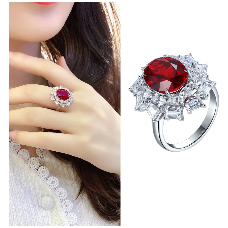 MUSHAN Custom Jewelry 925 Sterling Silver Ring Lab Blue Sapphire Princess Bridal Ring for Women 18K Gold Plated Classic Rings