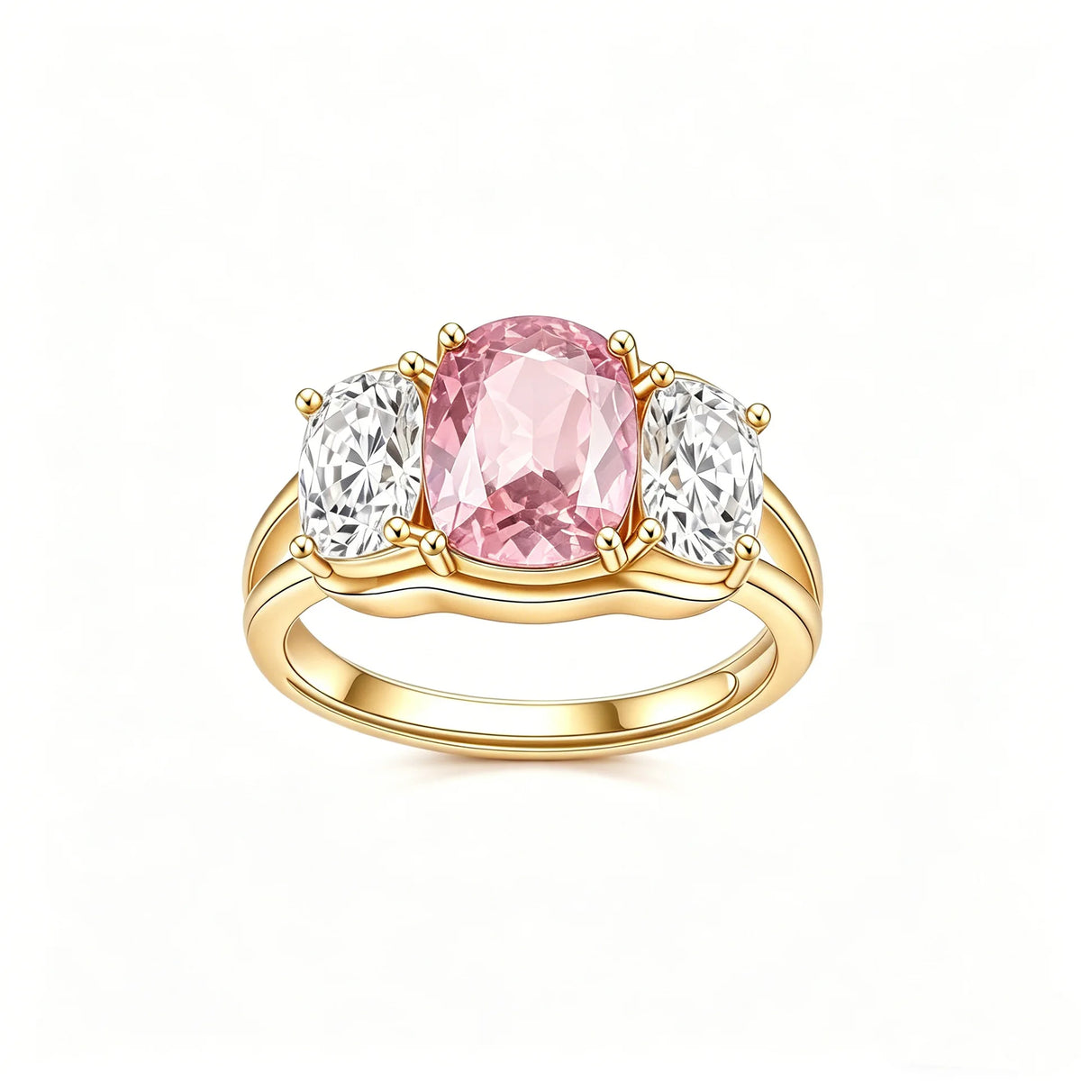MUSHAN Custom Jewelry 925 Sterling Silver Ring Lab Red Ruby Oval Vintage Ring for Women 18K Gold Plated Anniversary Rings