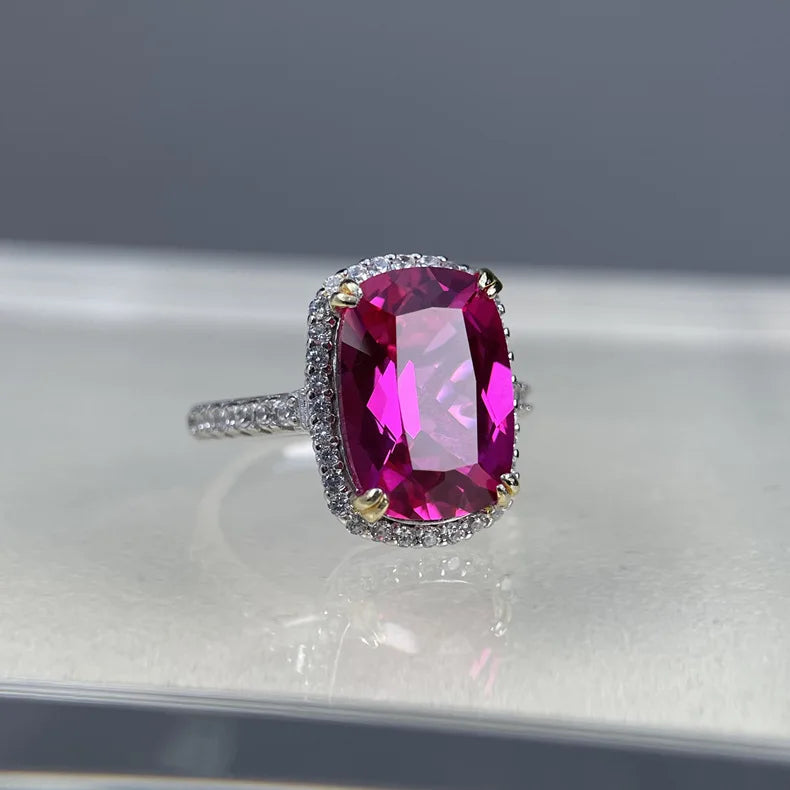 MuShan Jewelry 925 Sterling Silver Ring Wedding Band High Carbon Diamond Glamorous Style Daughter Gift Women Rings Fine Jewelry