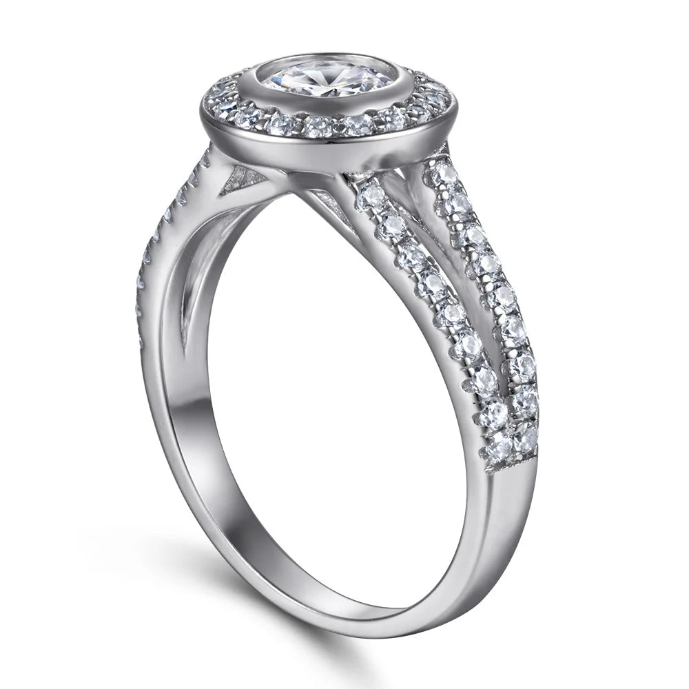 MuShan Jewelry 925 Sterling Silver Ring Wedding Band High Carbon Diamond Birthday Gift Modern Style Women Rings Fine Jewelry