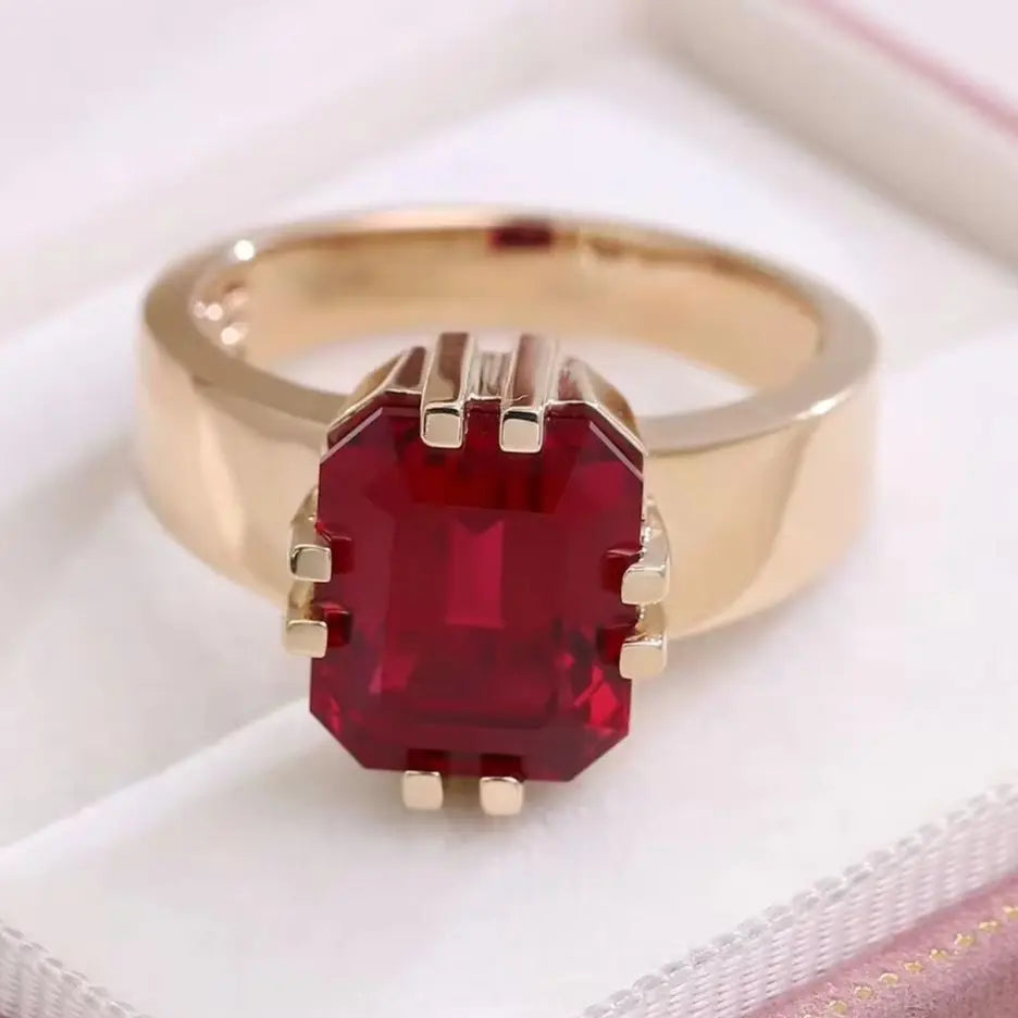 MUSHAN Custom Luxury Jewelry 9ct Lab Grown Ruby Ring for Women Platinum PT950 10k 14k 18K Gold Rings Band Luxury Fine Jewelry