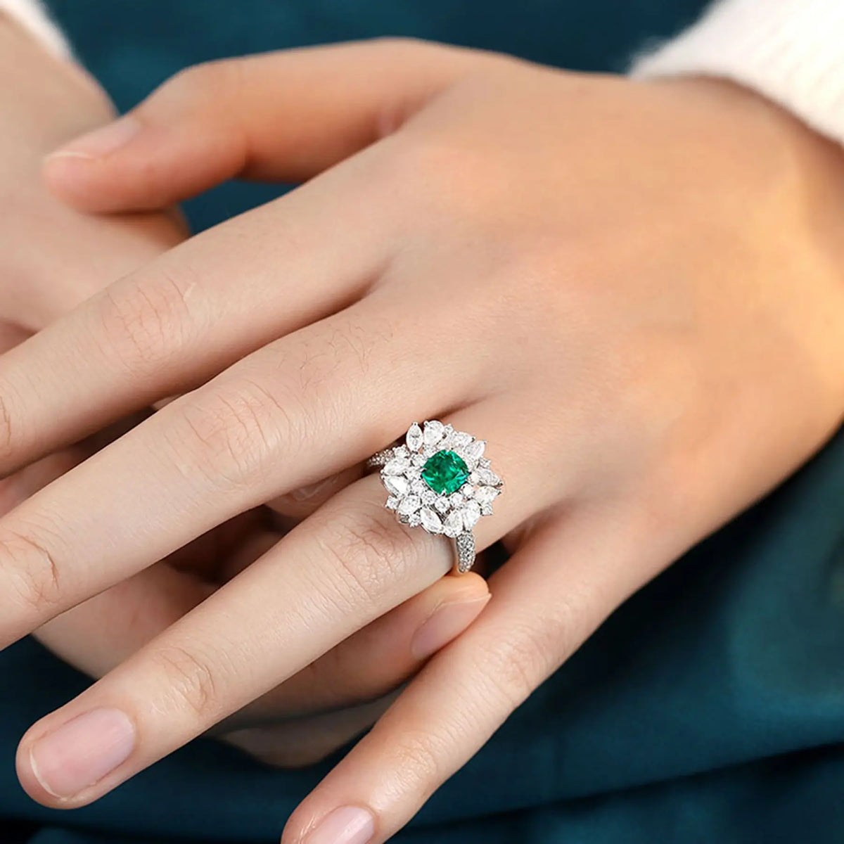 Bague MUSHAN en argent sterling 925 personnalisée, avec rubis vert de laboratoire en forme de cœur, bague vintage pour femme, plaqué or 18 carats, bague d'anniversaire