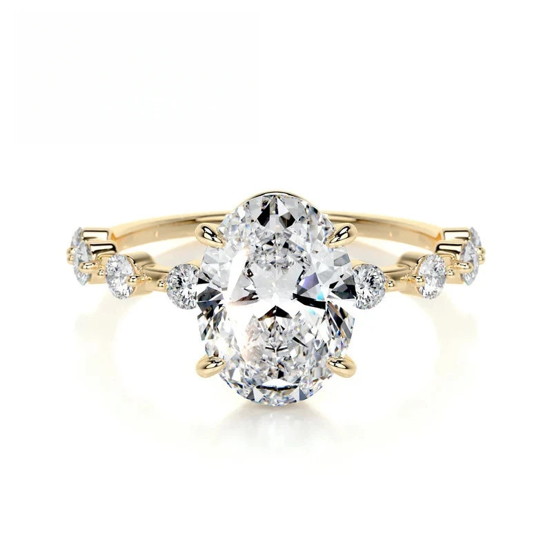 Mushan Luxury Jewelry S 925 Sterling Silver Set With Moissanite D Color 2 Ct Wedding Ring With Certificate Light Luxury Ring
