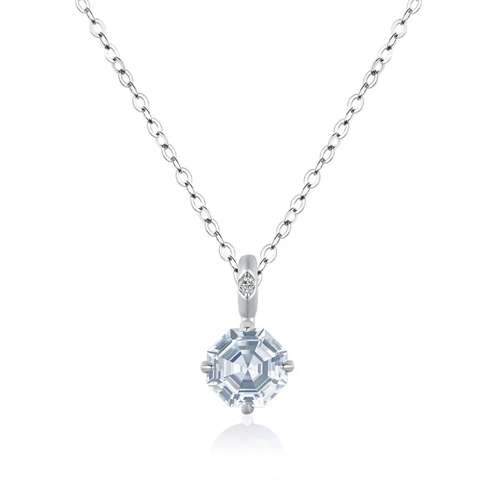 MuShan Jewelry 925 Sterling Silver Necklace Pendant Chain HCD Gemstones Gift Her Statement Jewelry Women Necklaces Jewelry