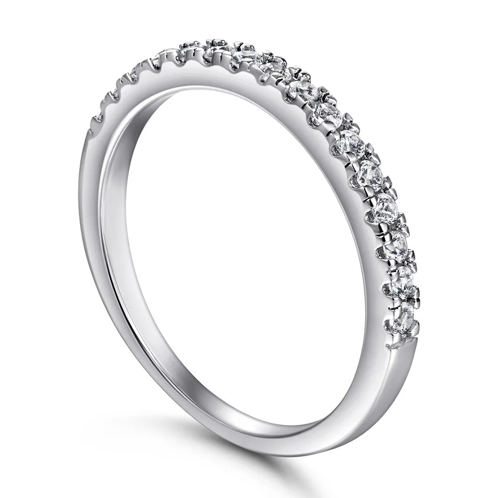 MuShan Jewelry 925 Sterling Silver Ring Wedding Band High Carbon Diamond Timeless Style Luxury Jewelry Women Rings Fine Jewelry