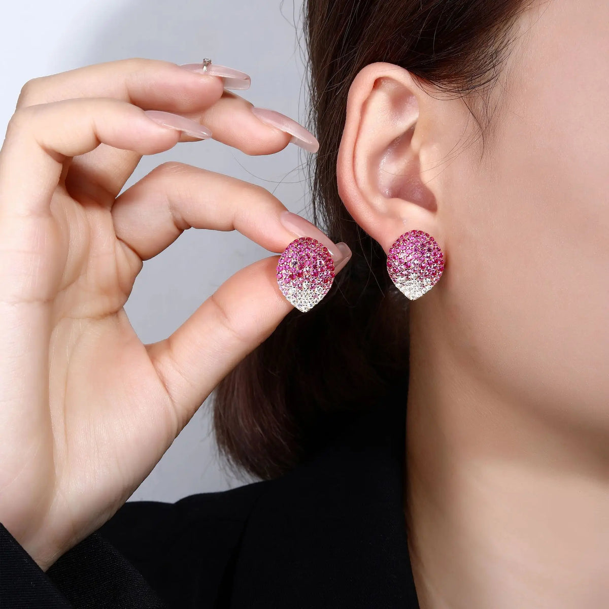 MuShan Jewelry 925 Sterling Silver Earring 5A CZ Gemstones Fine High Carbon Gemstones 925 Sterling Silver Studs Accessories