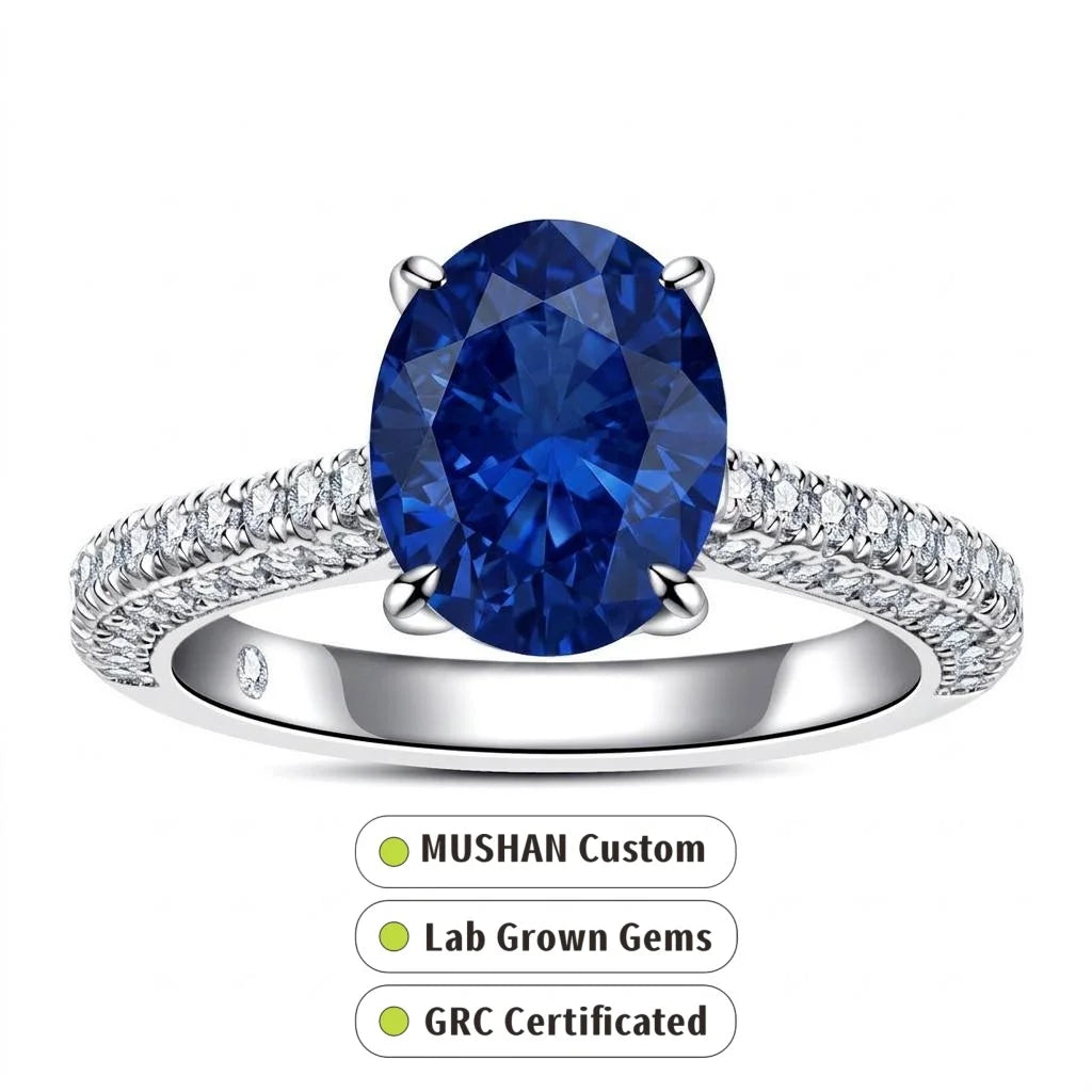 MUSHAN Custom Jewelry 925 Sterling Silver Ring Band 3 ct Lab Grown Gemstones Ruby Emerald Sapphire Sunflower Rings Jewelry