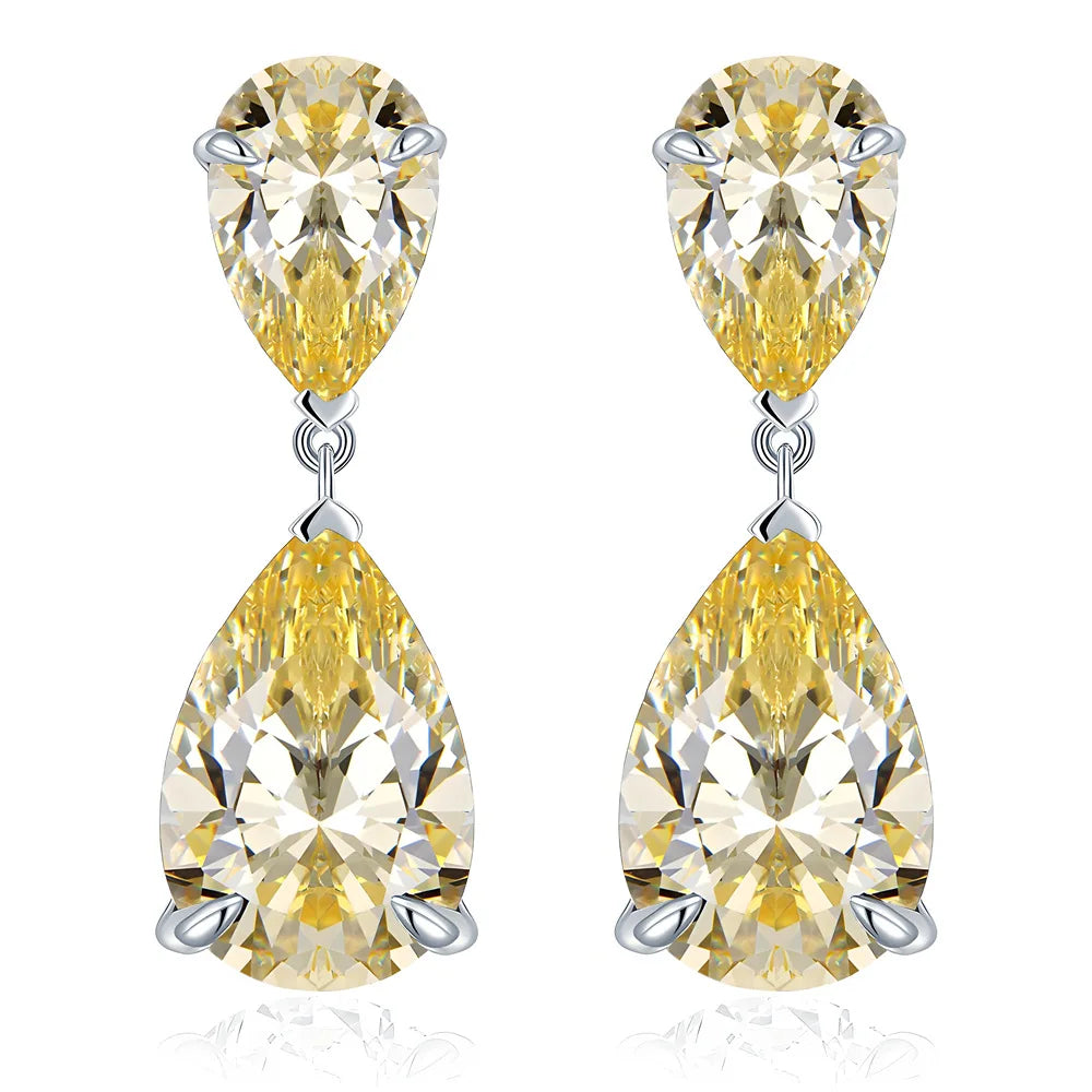 MuShan Jewelry 925 Sterling Silver Stud Earrings Dangle High Carbon Diamond Elegant Her Gift Women Earring Fine Jewelry