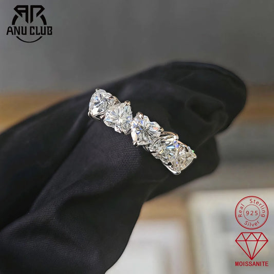 MUHAN Luxury Jewelry 925 Sterling Silver Ring Wedding Band Women GRA Certificate Moissanite Diamond Rings D Color Fine Jewelry