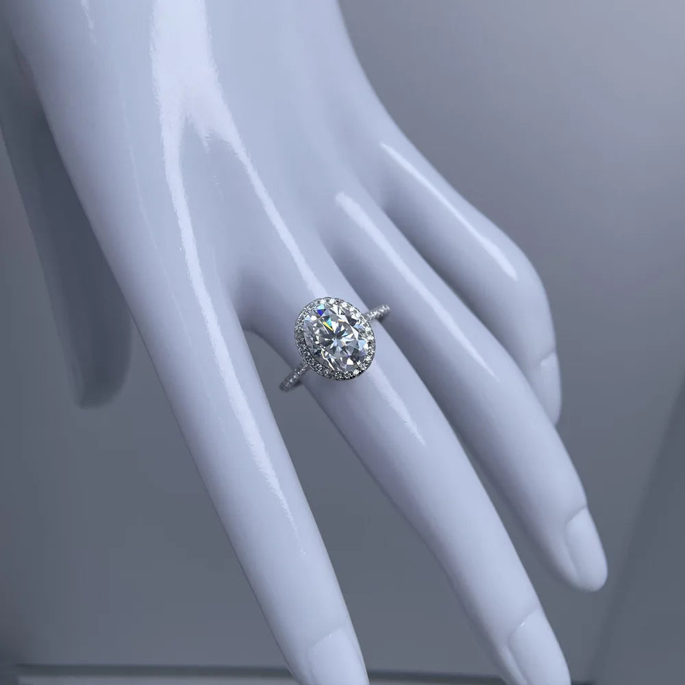 MuShan Brand Jewelry 925 Sterling Silver Ring Band Moissanite Diamond Wedding Rings D Color VVS1 Women MST Patent Fine Jewelry