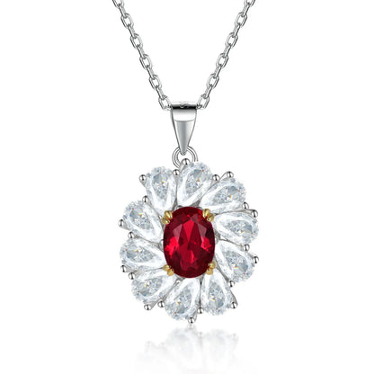 MuShan Luxury Jewelry 925 Sterling Silver Necklace Zircon 7A Grade Lariat Office Ladies Rhodium Plated Premium Jewelry Pendant