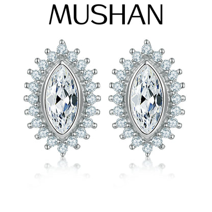 Boucles d'oreilles MuShan en argent sterling 925, oxyde de zirconium 5A, fermoir dormeuse, plaqué or 18 carats, bijoux raffinés pour femme au quotidien