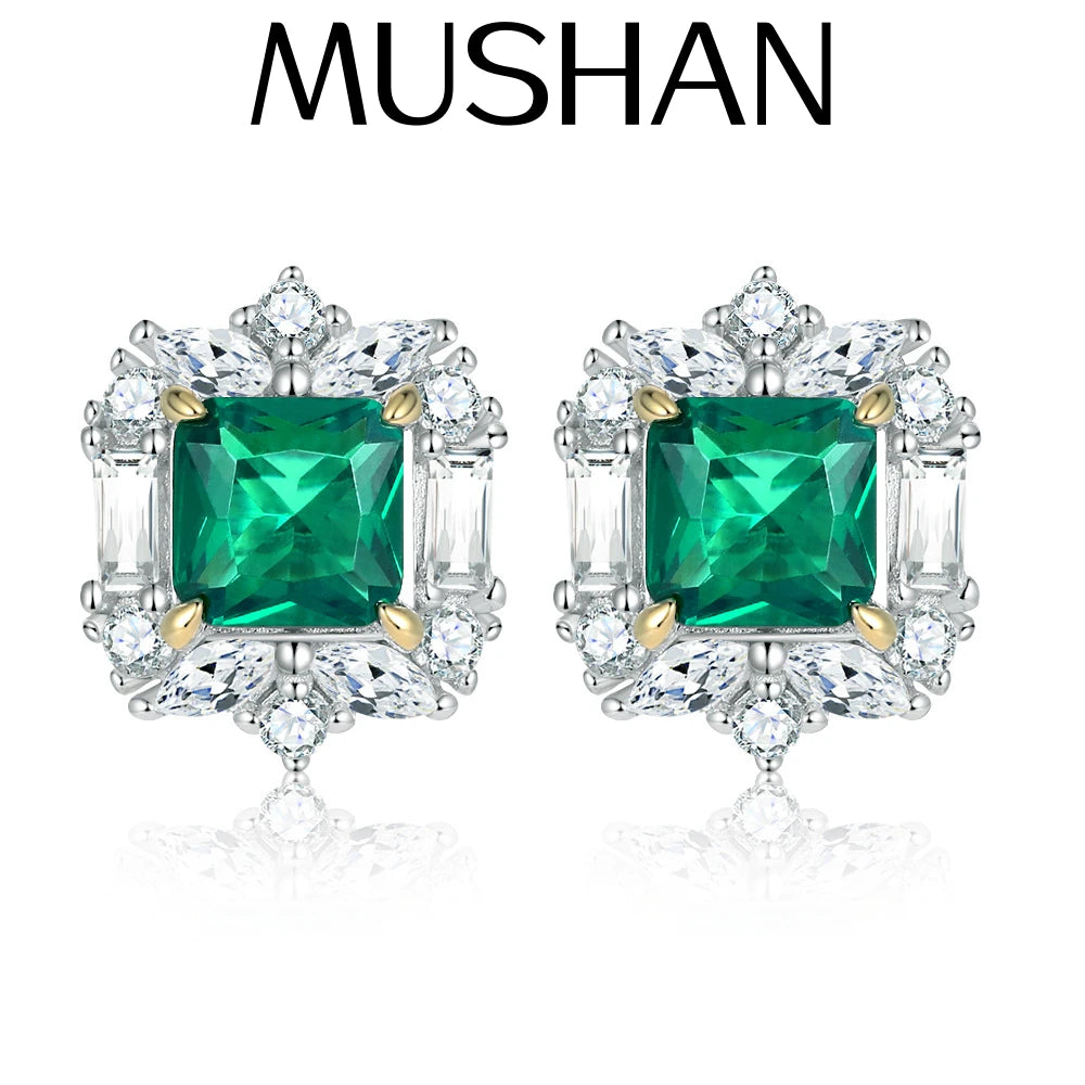 Pendientes de plata de ley 925 marca MuShan, aros de moda para mujer con circonitas de grado 5A, joyería fina chapada en rodio