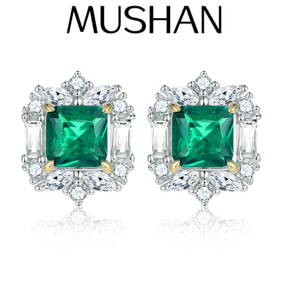 Pendientes de plata de ley 925 marca MuShan, aros de moda para mujer con circonitas de grado 5A, joyería fina chapada en rodio