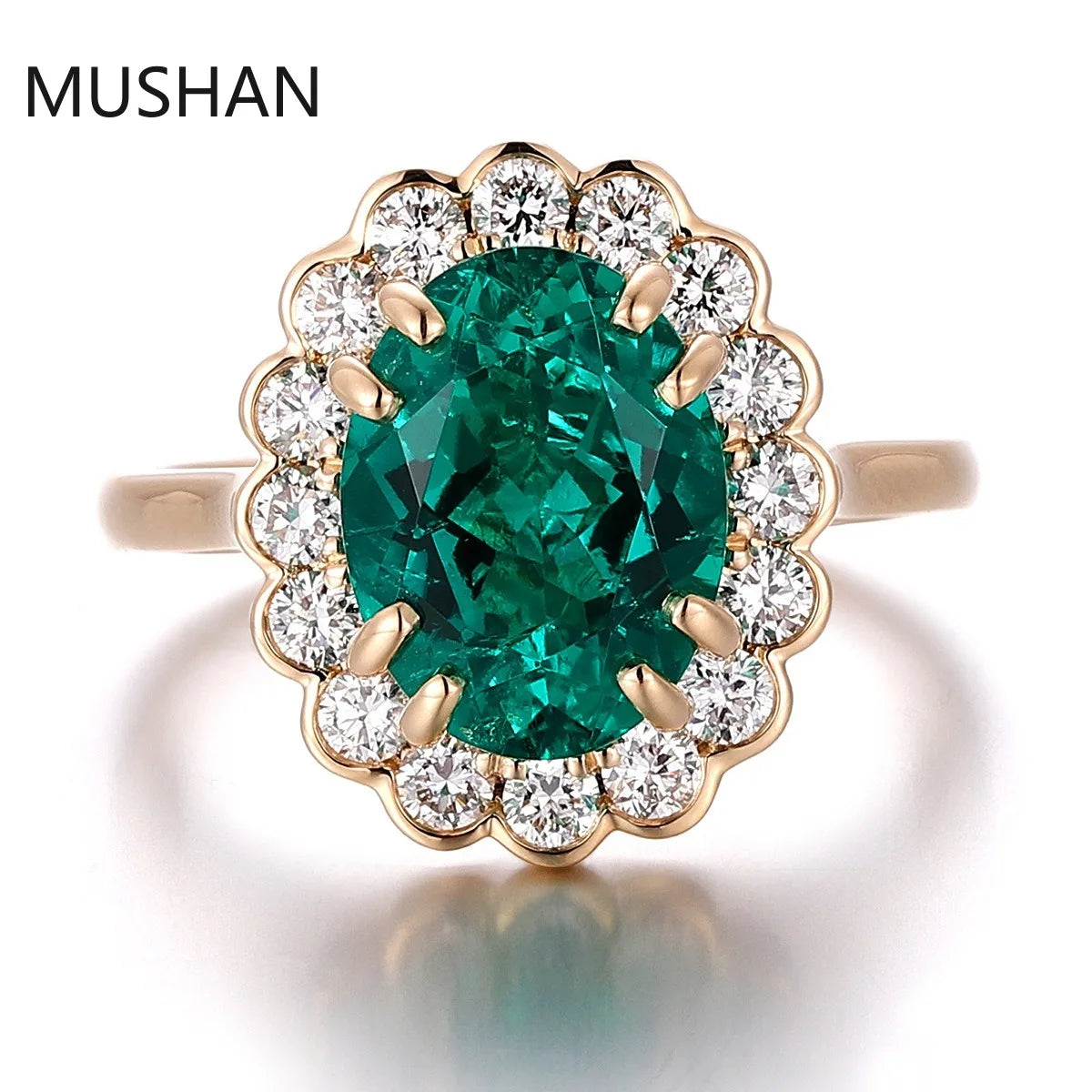 MUSHAN Luxury Custom 14K 18K Gold Rings Band Jewelry With Moissanite Diamond Lab Grown Gemstones Diamond Wedding Ring For Women