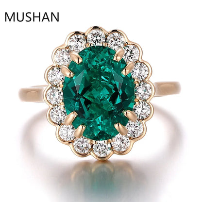 MUSHAN Luxury Custom 14K 18K Gold Rings Band Jewelry With Moissanite Diamond Lab Grown Gemstones Diamond Wedding Ring For Women