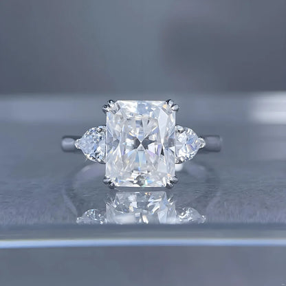 Bague de luxe MUSHAN en argent sterling 925, bague cocktail ronde en moissanite pour fiancée, plaqué or 18K, bagues brevetées MST