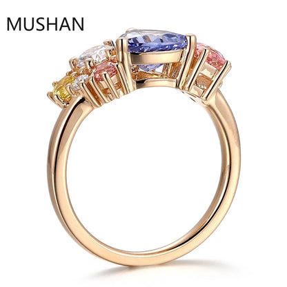 MUSHAN Luxury Custom 14K 18K Gold Rings Band Jewelry With Moissanite Diamond Lab Grown Gemstones Diamond Wedding Ring For Women