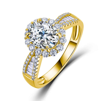 Anillo de lujo MUSHAN de plata de ley 925 para mujer, banda con diamante de moissanita GRA de 6x8 y 2.1ct, color D, joyería fina