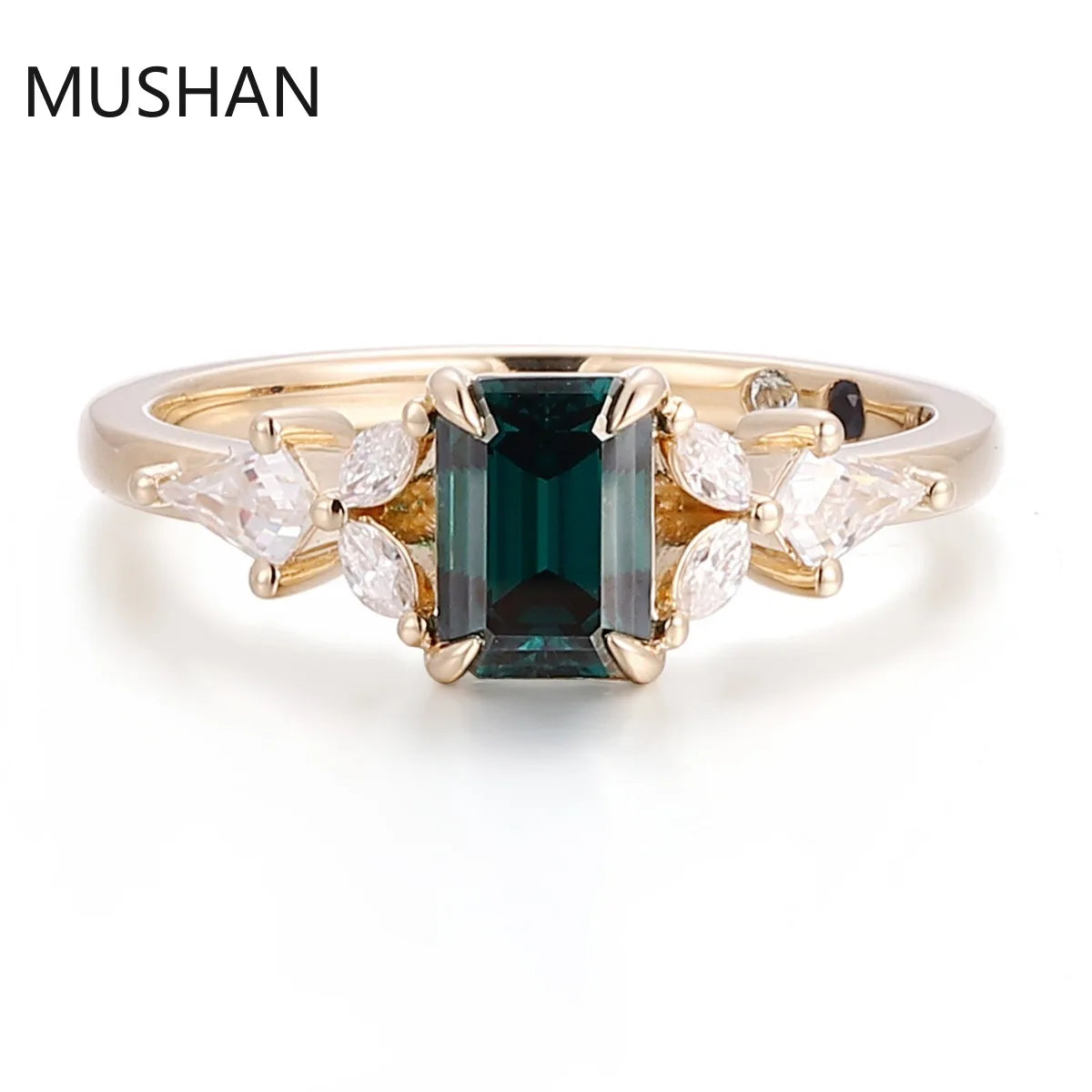 Bague de mariage MUSHAN en or 14K ou 18K pour femme, bijou de luxe personnalisable avec diamant moissanite et pierres précieuses de laboratoire