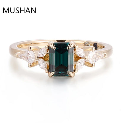 Bague de mariage MUSHAN en or 14K ou 18K pour femme, bijou de luxe personnalisable avec diamant moissanite et pierres précieuses de laboratoire
