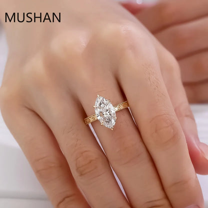 MUSHAN Luxury Custom 14K 18K Gold Rings Band Jewelry With Moissanite Diamond Lab Grown Gemstones Diamond Wedding Ring For Women