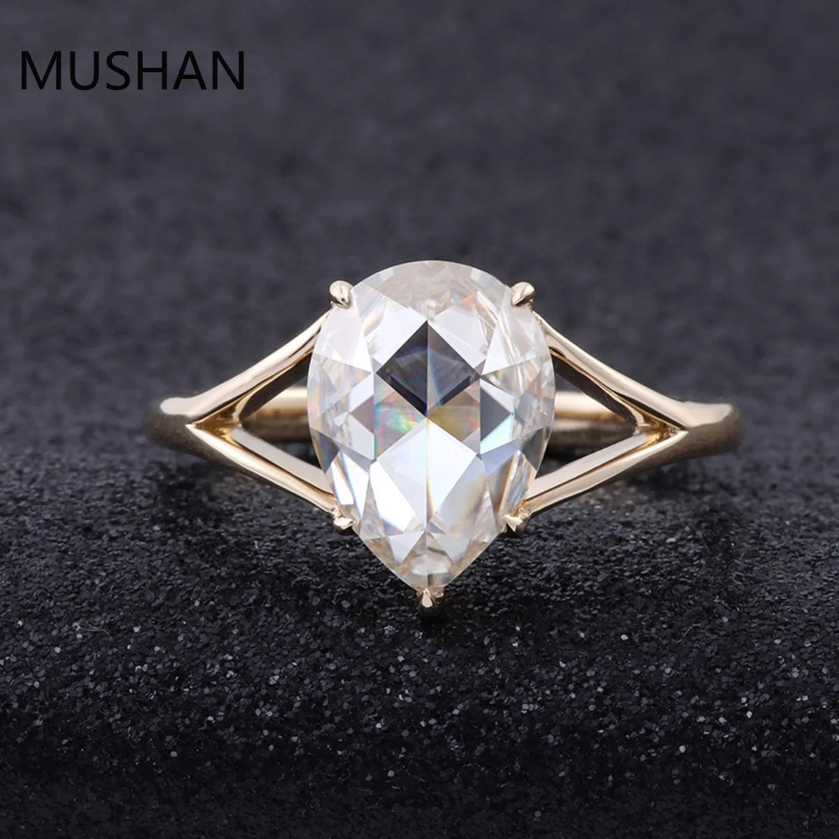 MUSHAN Luxury Custom 14K 18K Gold Rings Band Jewelry With Moissanite Diamond Lab Grown Gemstones Diamond Wedding Ring For Women