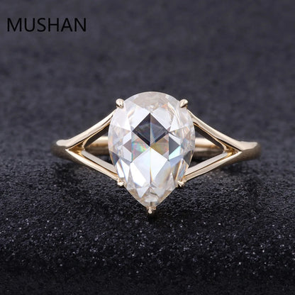 MUSHAN Luxury Custom 14K 18K Gold Rings Band Jewelry With Moissanite Diamond Lab Grown Gemstones Diamond Wedding Ring For Women
