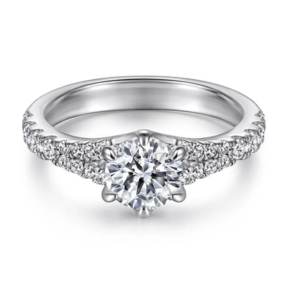 MuShan Jewelry 925 Sterling Silver Classic Engagement Ring 7A Cubic Zirconia Rings Bands Timeless Anniversary  Women Gift