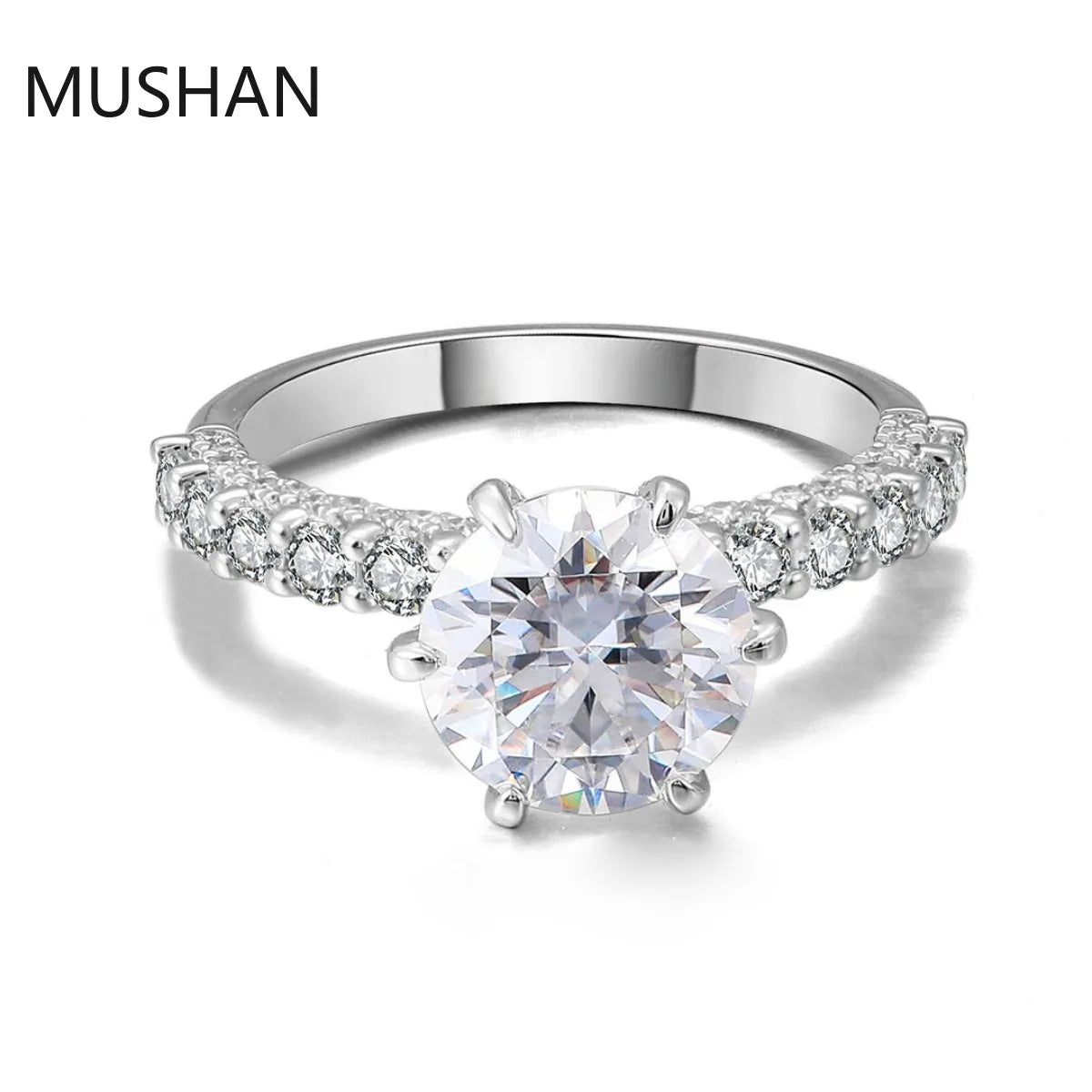 MUSHAN Luxury Custom 14K 18K Gold Rings Band Jewelry With Moissanite Diamond Lab Grown Gemstones Diamond Wedding Ring For Women