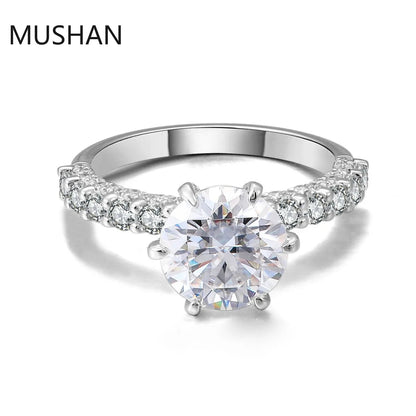 MUSHAN Luxury Custom 14K 18K Gold Rings Band Jewelry With Moissanite Diamond Lab Grown Gemstones Diamond Wedding Ring For Women