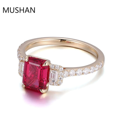 MUSHAN Luxury Custom 14K 18K Gold Rings Band Jewelry With Moissanite Diamond Lab Grown Gemstones Diamond Wedding Ring For Women