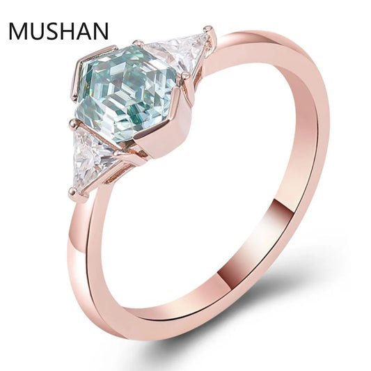 MUSHAN Luxury Custom 14K 18K Gold Rings Band Jewelry With Moissanite Diamond Lab Grown Gemstones Diamond Wedding Ring For Women