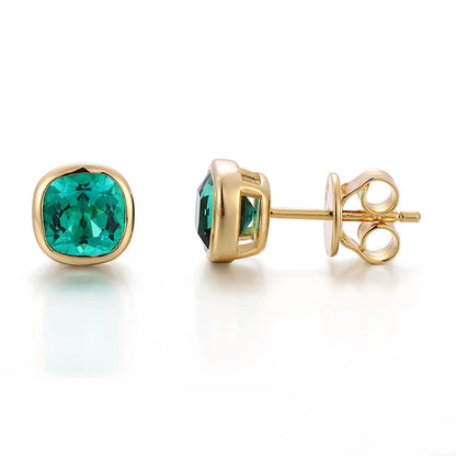 MUSHAN Custom Jewelry 10k 14k 18k Gold 925 Silver Stud Earrings Women 2ct Lab Grown Emerald Earrings Ear Pin Luxury Jewelry