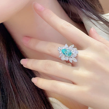 Bague de fiançailles MUSHAN en argent sterling 925 avec émeraude rouge de laboratoire ronde pour femme, plaqué or 18 carats, cadeau d'anniversaire
