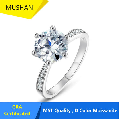 MUHAN Luxury Jewelry  925 Sterling Silver Ring Wedding Band  Women GRA Certificate Moissanite Diamond Rings D Color Fine Jewelry