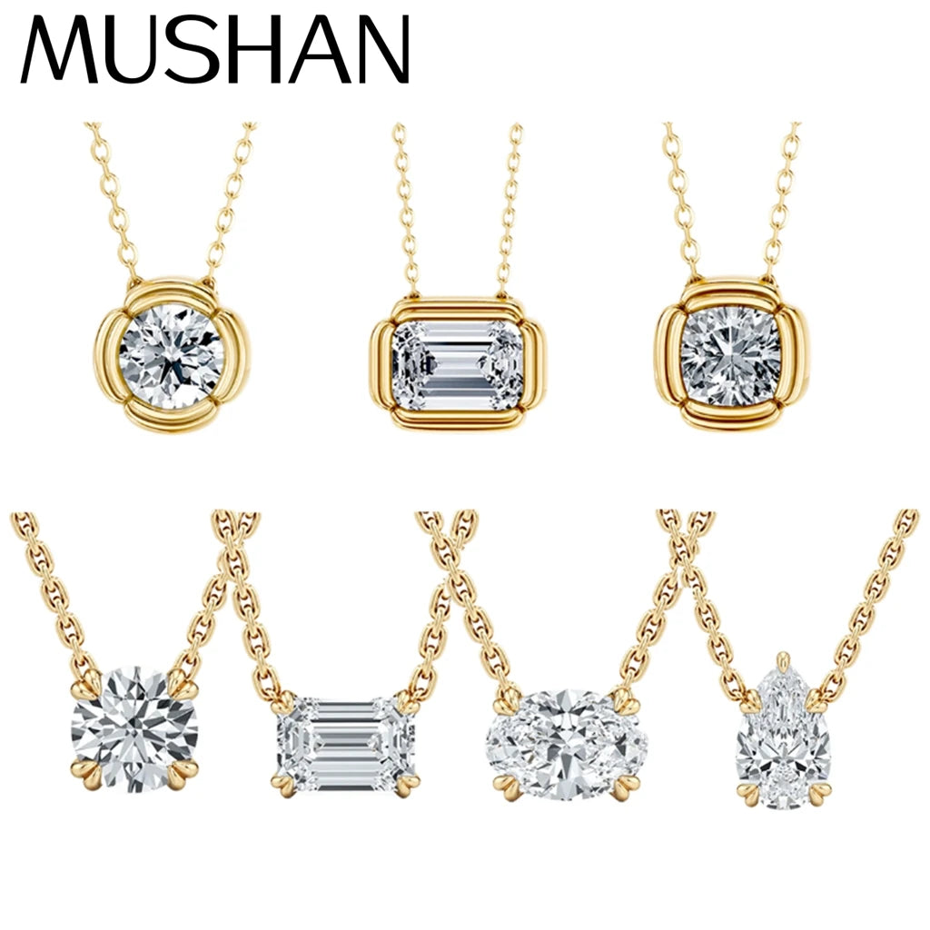 MUSHAN Bespoke Jewelry 925 Sterling Silver Necklace Moissanite D Color VVS1 Luxury Band Classic Chic Pendants Diamond Accessorie