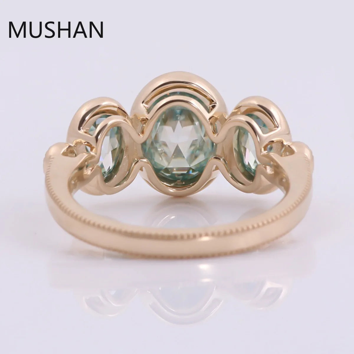 MUSHAN Luxury Custom 14K 18K Gold Rings Band Jewelry With Moissanite Diamond Lab Grown Gemstones Diamond Wedding Ring For Women