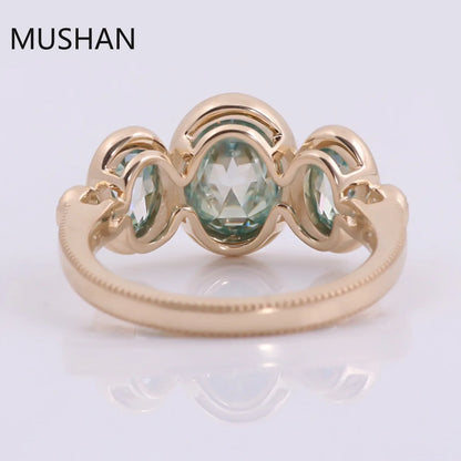 MUSHAN Luxury Custom 14K 18K Gold Rings Band Jewelry With Moissanite Diamond Lab Grown Gemstones Diamond Wedding Ring For Women
