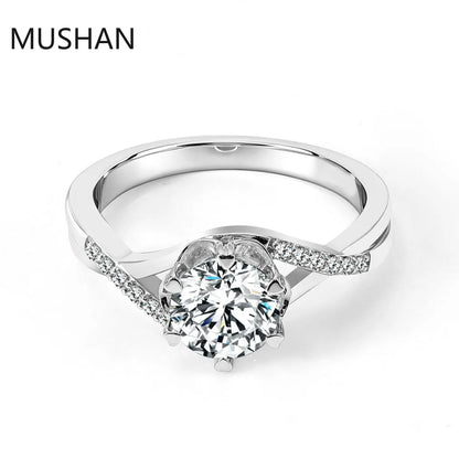MUSHAN Luxury Custom 14K 18K Gold Rings Band Jewelry With Moissanite Diamond Lab Grown Gemstones Diamond Wedding Ring For Women