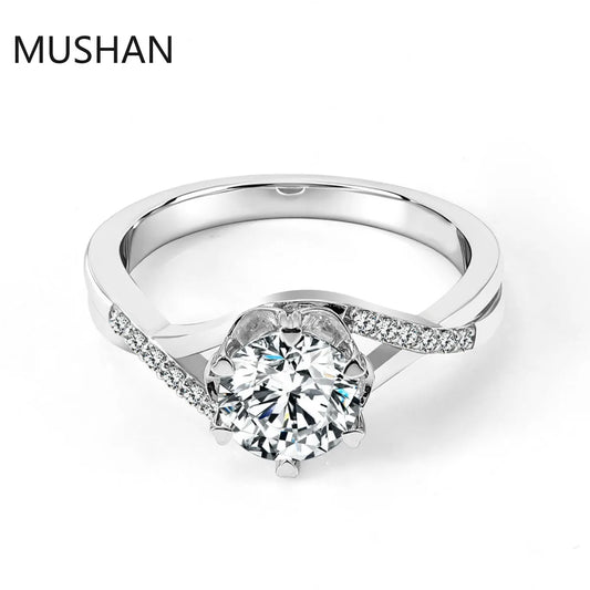 MUSHAN Luxury Custom 14K 18K Gold Rings Band Jewelry With Moissanite Diamond Lab Grown Gemstones Diamond Wedding Ring For Women