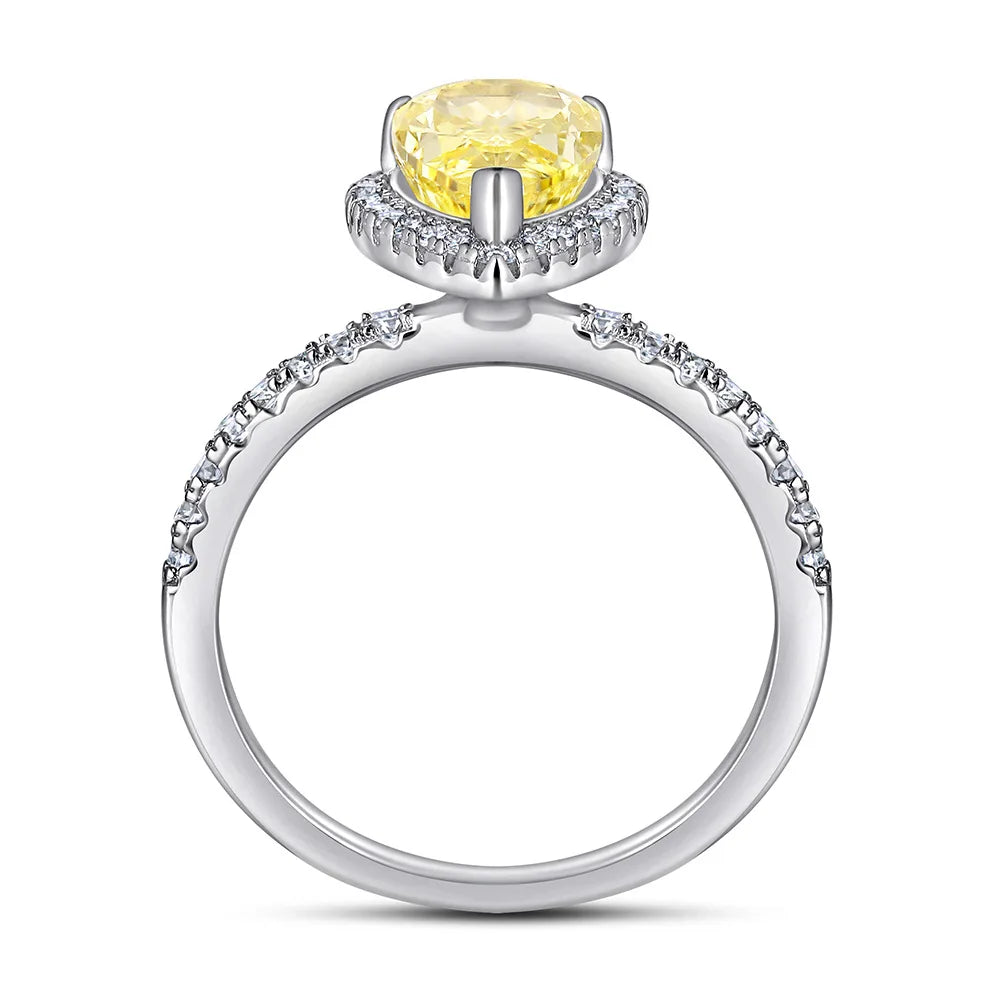 MuShan Jewelry 925 Sterling Silver Ring Wedding Band High Carbon Diamond Party Cocktail Daughter Gift Women Rings Fine Jewelry